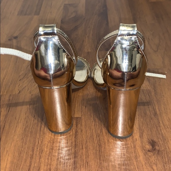 x2B Shoes Rose Gold Chunky Heel Poshmark